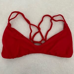 Frankie’s Bikinis Kaia Red Swim Top Small